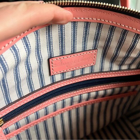 Dooney & Bourke Beacon Woven Pink and Tan Satchel - Picture 11 of 13